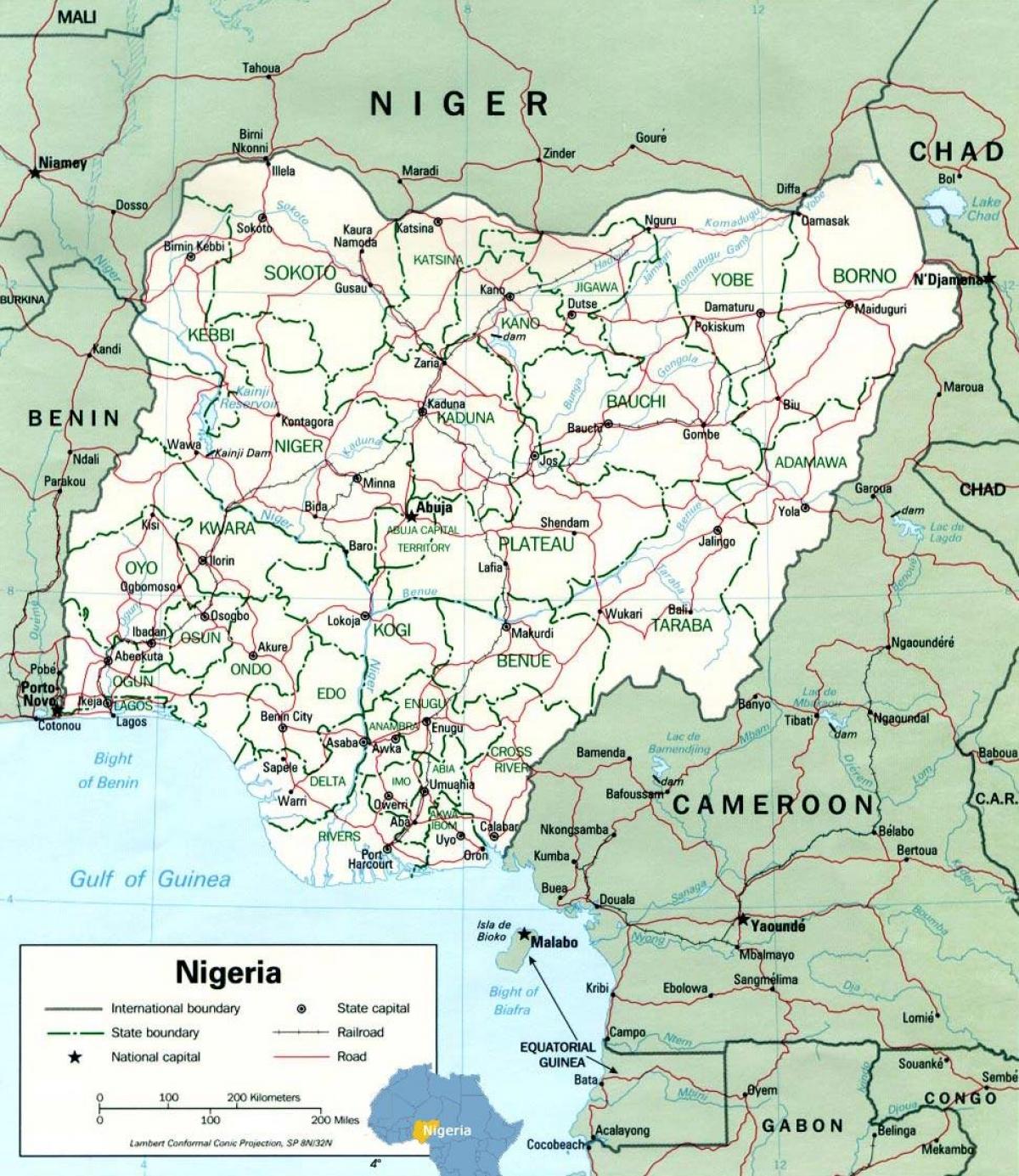 lagos, nigéria mapa de áfrica