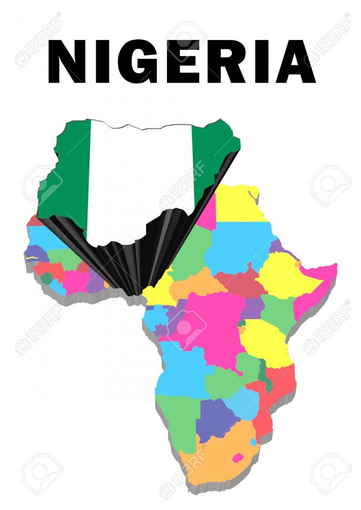 mapa da áfrica com a nigéria destaque