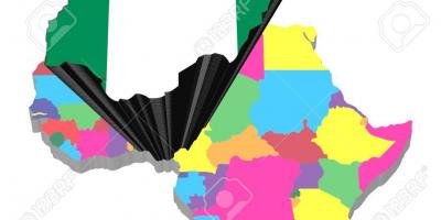 Mapa da áfrica com a nigéria destaque