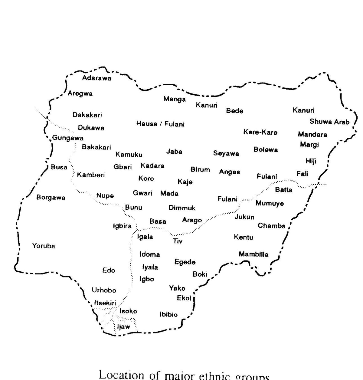 desenhe um esboço de mapa da nigéria