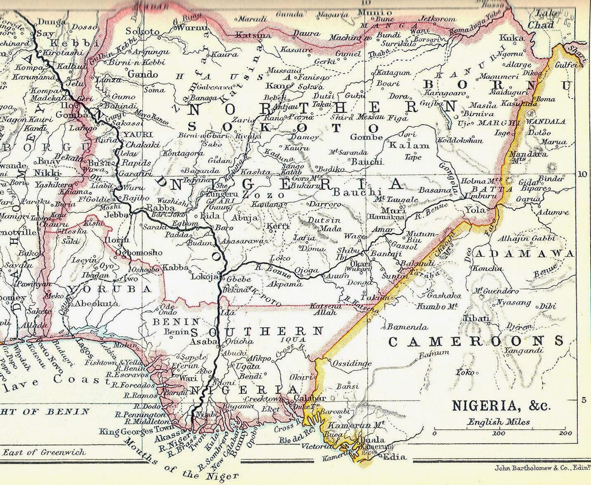 Mapa do antigo nigéria