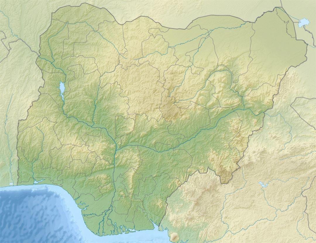 mapa da nigéria mostrando socorro