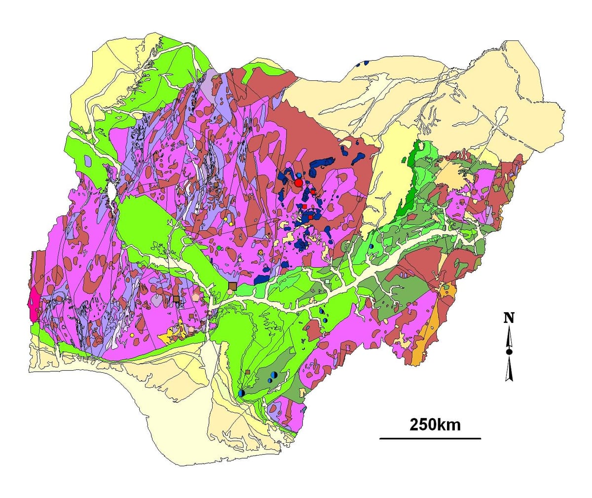 Mapa geológico da nigéria