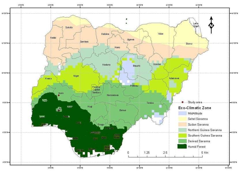 clima mapa da nigéria