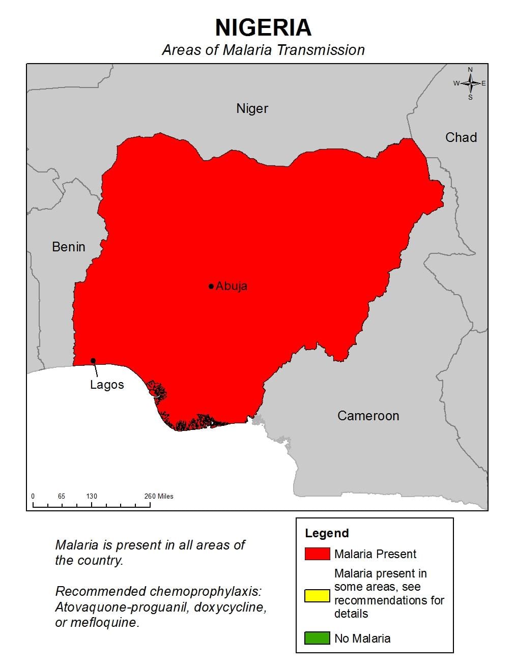 Mapa da nigéria malária