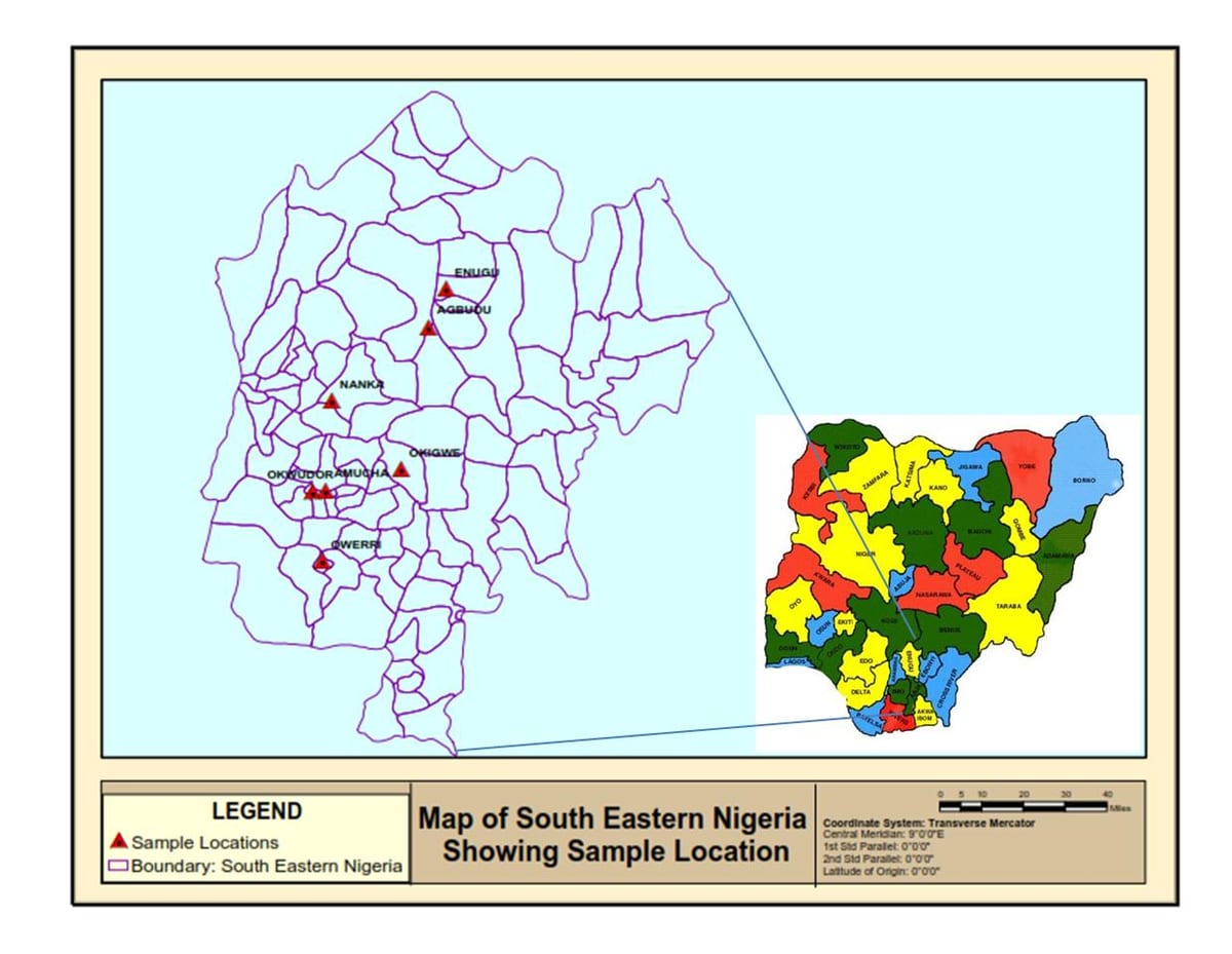 Mapa do leste da nigéria