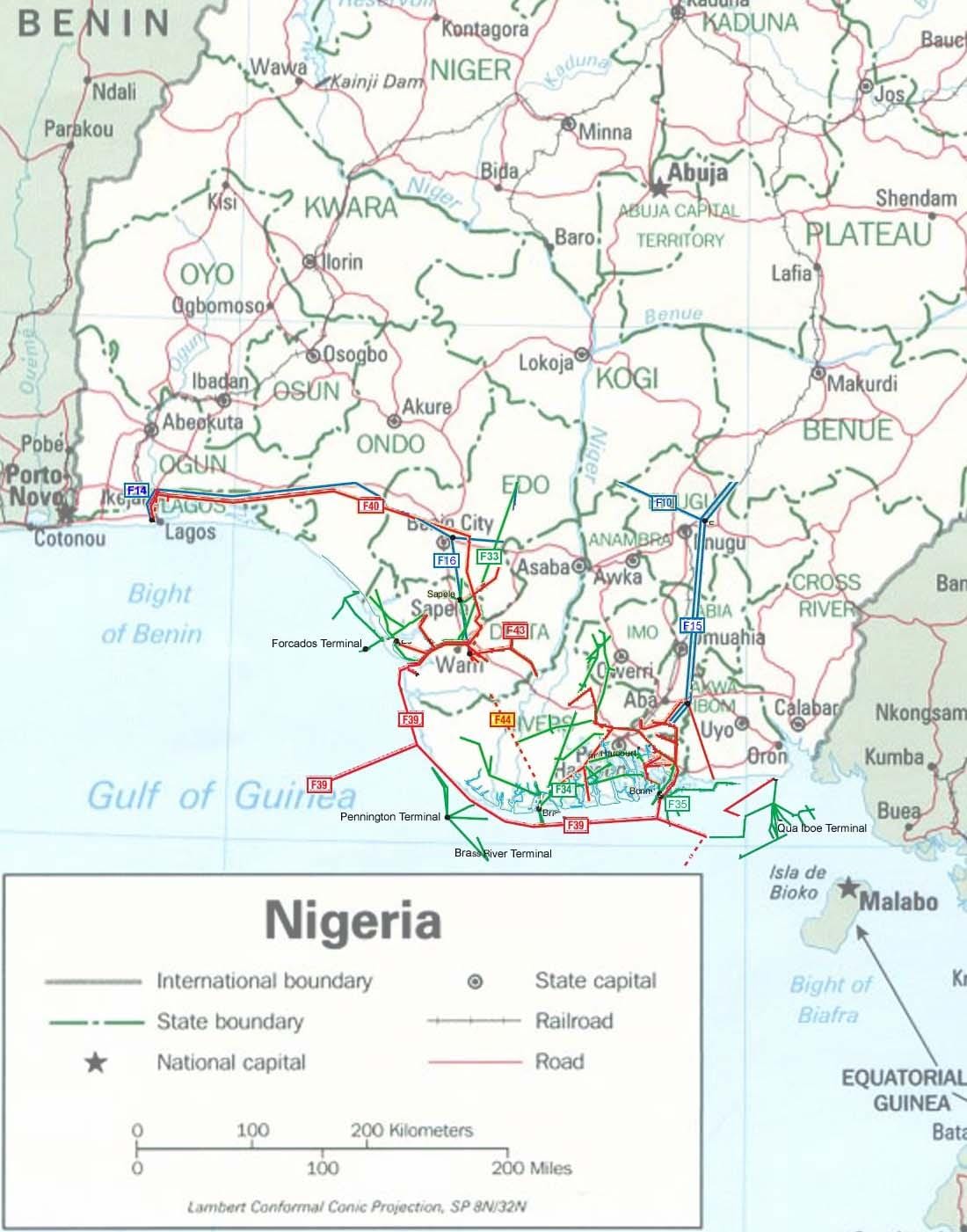 Mapa da nigéria pipeline