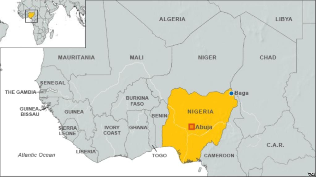Mapa do nigeriano fronteiras