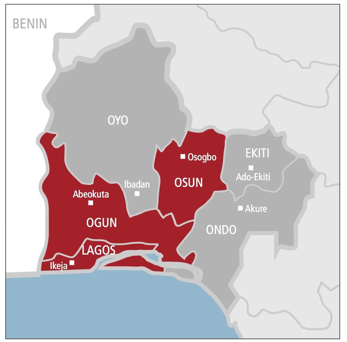 west mapa da nigéria
