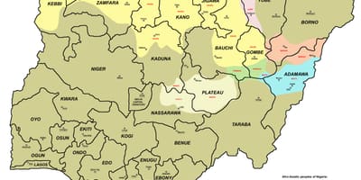 Mapa da nigéria mostrando os 36 estados e suas capitais