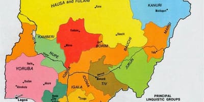 Mapa do nigeriano tribos