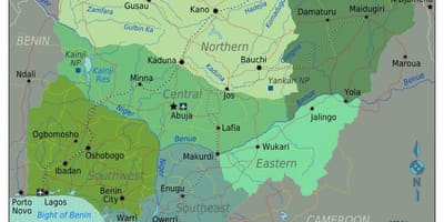 Nigéria áfrica do sul mapa