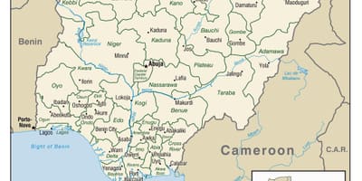 Mapa da nigéria, com cidades