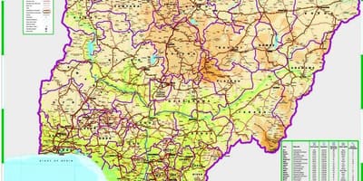 Mapa da nigéria estrada distância