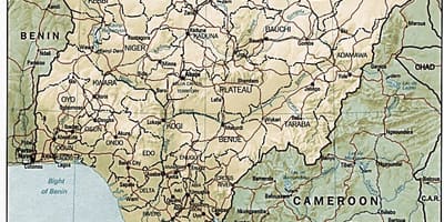Mapa geográfico da nigéria