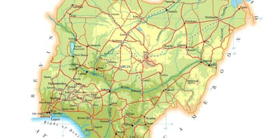 Mapa de elevação da nigéria