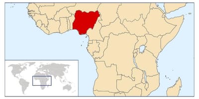 Nigéria localização no mapa