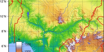 Mapa topográfico da nigéria