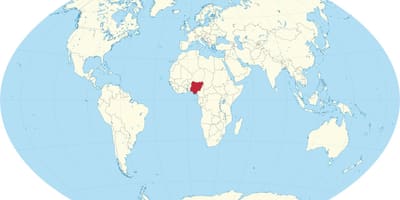 Mapa mostrando nigéria