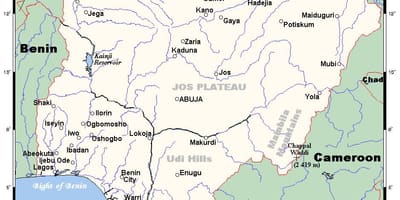 Rios no mapa da nigéria