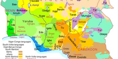 Nigéria mapa de linguagem