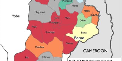 Mapa do nordeste da nigéria