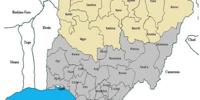 Mapa dos estados do norte da nigéria